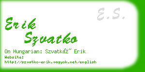 erik szvatko business card